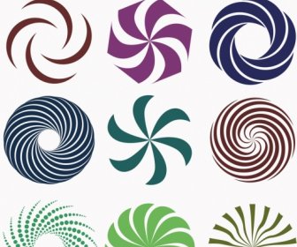 Twisted Decorated Circles Templates Colored Curved Lines