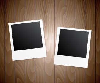Two Blanks Photo Frames On Wooden