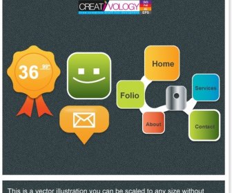 Elementos De Interface Do Usuário Web Design Colorido De Formas Planas