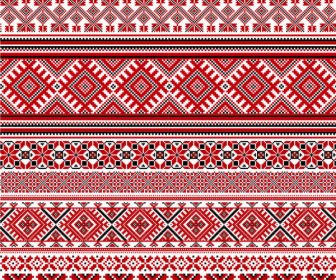Tecido De Estilo Ucrânia Ornamentos Gráficos Vetoriais