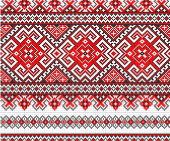 Tecido De Estilo Ucrânia Ornamentos Gráficos Vetoriais
