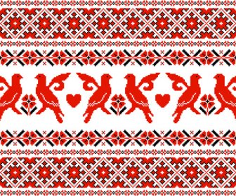 Ukraine Style Fabric Pattern Vector