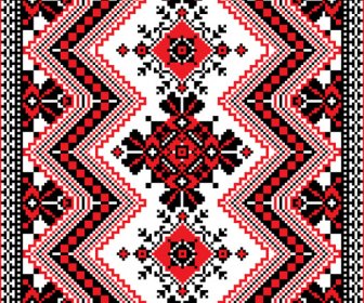 Ukrainian Styles Embroidery Patterns Vector Set