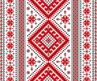 ウクライナ スタイル刺繍パターン ベクター セット