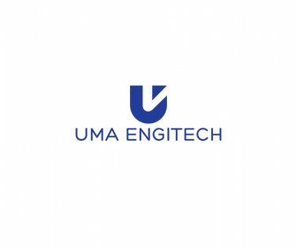 Uma Engitech логотип современный плоский синий дизайн