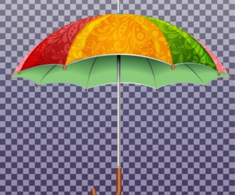 Diseño Colorido En 3d Icono Paraguas
