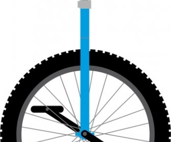 Unicycle Vektor Ilustrasi Dengan Gaya Datar