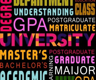 University Backdrop Colorful Capital Texts Decoration Modern Design