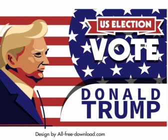 米国の選挙ポスタートランプ大統領の旗のスケッチ