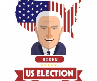 Sketsa Bendera Presiden BIDEN Spanduk Pemilu AS