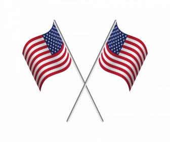 米国旗の装飾的なアイコンモダン3Dダイナミックスケッチ