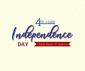 Usa Independence Day Backdrop ข้อความตัวอักษรตกแต่งริบบิ้น