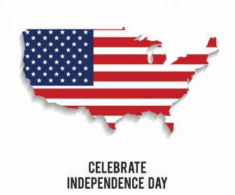 usa independence day poster flat map elements decor