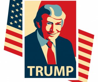 アメリカ大統領選挙の背景古典的な旗の肖像画の装飾