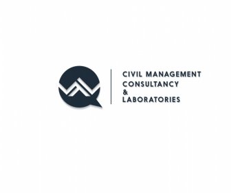 Val Civil Management Consultancy And Laboratories Logo Design Flat Papercut Speech Bubble Texts Decor