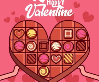 Icono De Pastel De Chocolate Del Corazón De Banner De San Valentín