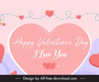 valentine banner template cute playful angels hearts sketch