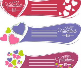 Valentine Banners Collection Blue Red Violet Decoration