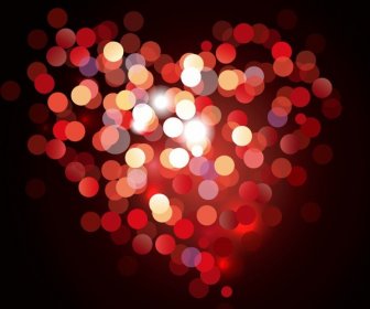 Valentine Bokeh Hati Berbentuk Cahaya Latar Belakang