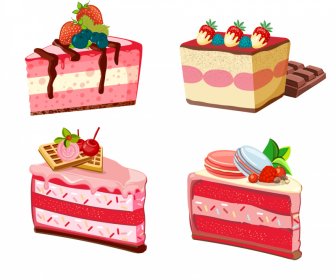 Koleksi Ikon Kue Valentine Dekorasi Buah Krim Yang Elegan