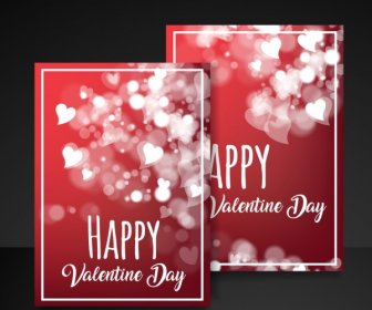 Valentine Card Template Bokeh Hearts Decor