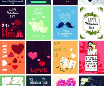 Modèles De Carte De La Saint-Valentin Coeurs Classiques Flore Couple Décor