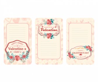 Valentine Cards Collection Elegant Floral Tags Decor