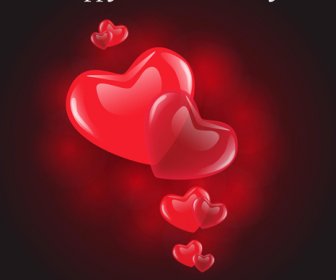 Valentine Day Background With Hearts Vector
