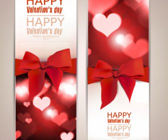Banners Día De San Valentín Y El Vector De Arco
