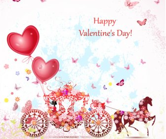 Valentine Day Romantic Coach Vector