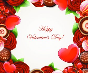 Hari Valentine Kartu Permen Vektor