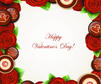 Hari Valentine Kartu Permen Vektor