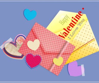 心と封筒バレンタイン装飾