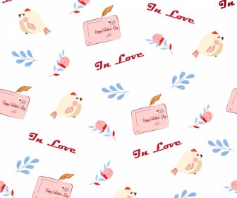 Valentine Pattern Template Repeating Loves Elements Decor