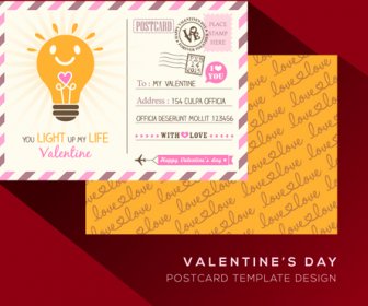 Diseño Elegante De Plantillas De Postales De San Valentín