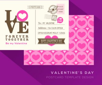 Valentine Postcard Template Elegant Design