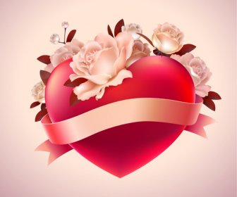 Valentine Red Heart Background Creative Vector