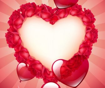 Valentine Red Heart Background Creative Vector