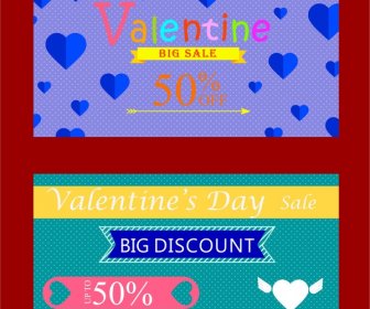 Valentine Sales Tickets Sets Hearts And Words Design