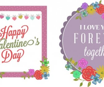 Valentine Theme Sets Colorful Design On Geometric Frames