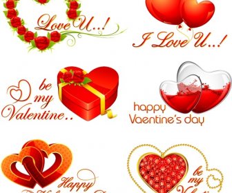 Valentine39s Day Heartshaped Rosette Vector