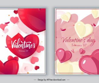 Valentines Card Cover Templates Modern Dynamic Hearts Decor