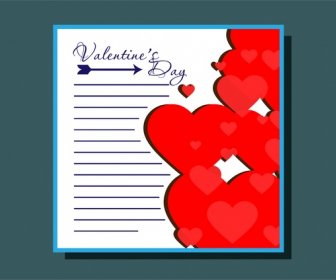 Valentines Card Design With Hearts And Arrow Decoration