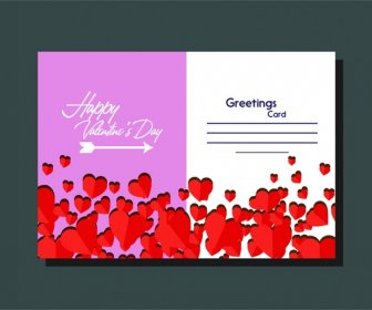 バレンタイン カード テンプレート心装飾と矢印デザイン