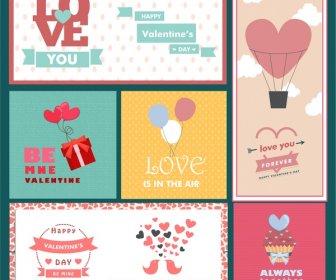 마음과 풍선 장식 된 발렌타인 카드 서식 파일