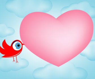 Valentines Day Bird Card