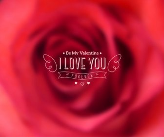 Valentines Day Blurred Flower Background Vector