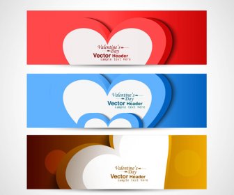 latar belakang vector putih header warna-warni cerah hari kasih sayang