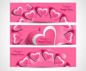 latar belakang vector putih header warna-warni cerah hari kasih sayang