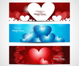 latar belakang vector putih header warna-warni cerah hari kasih sayang